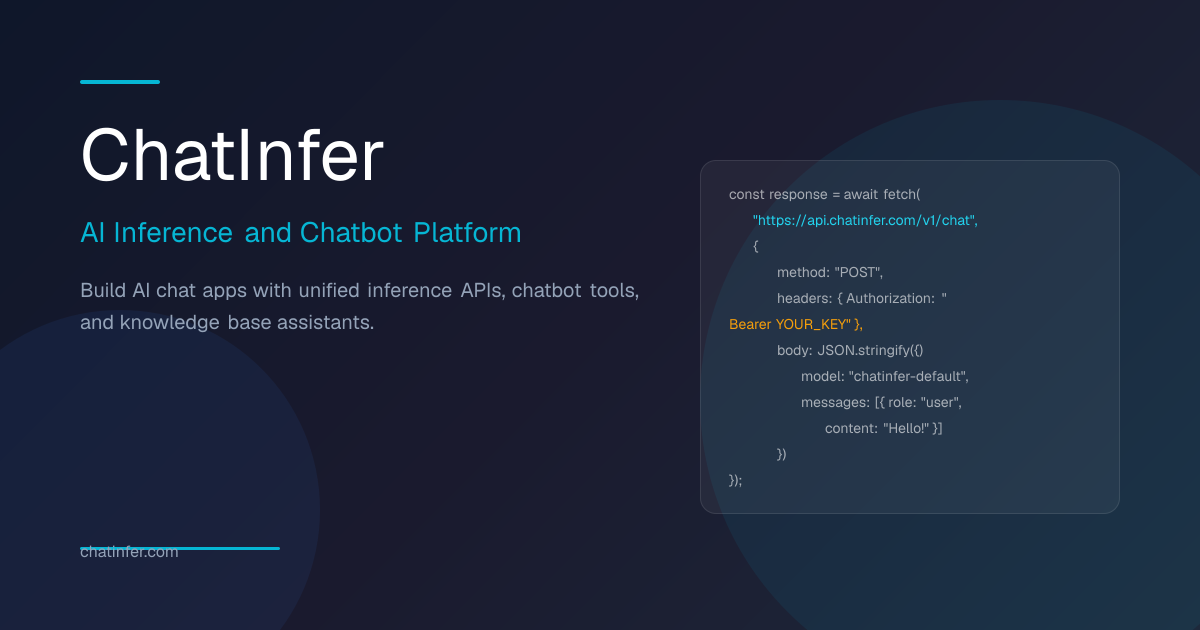 ChatInfer — AI Inference and Chatbot Platform